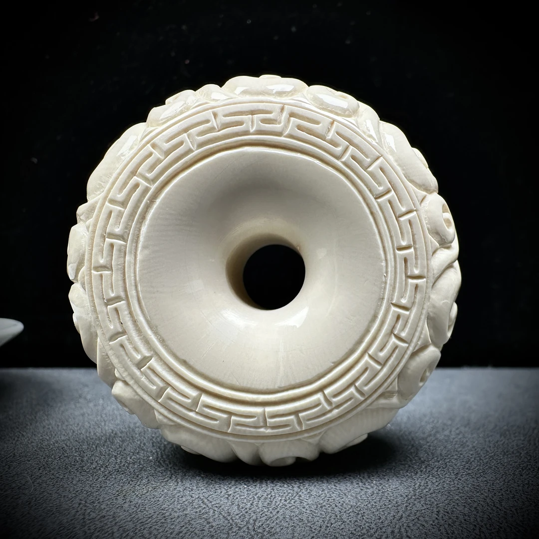 P1178天然猛犸牙 回纹平安扣 53.4*23.8mm支持鉴定 假一罚四