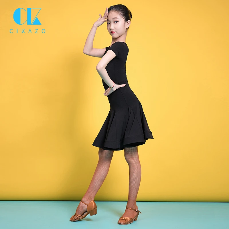 茜卡索 拉丁舞服女童夏连衣裙套装儿童比赛服全套洋气练功服G3347