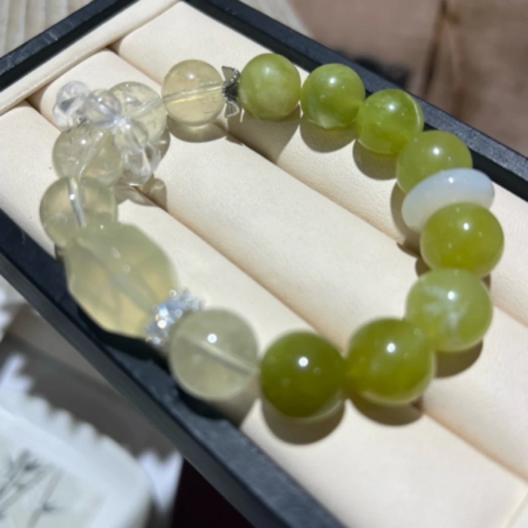 【月月家】BM004天然青提奶盖设计款手链多样性发其一