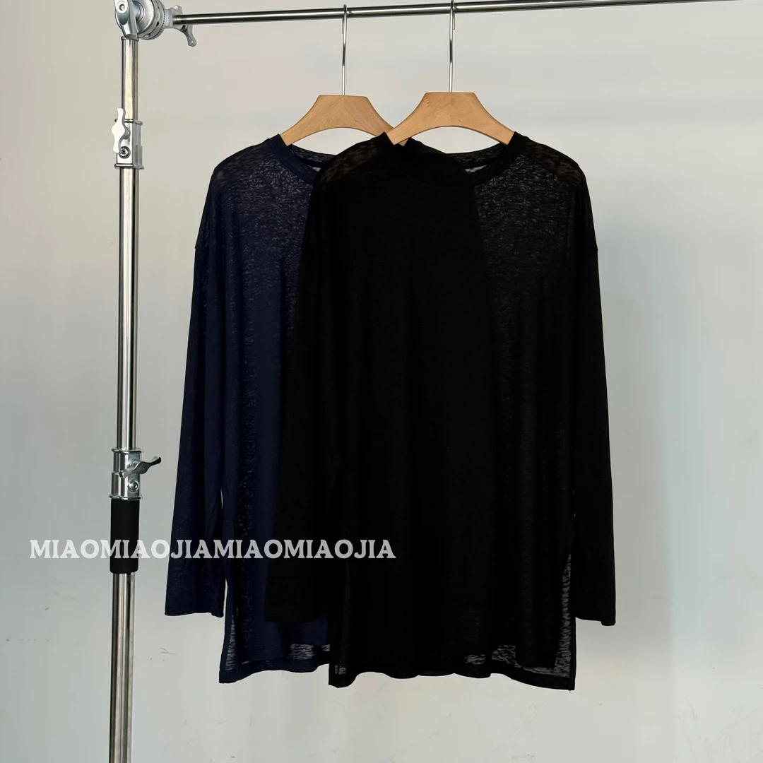 /苗苗家/『裸-感』宽松慵懒透气薄款圆领防晒T恤