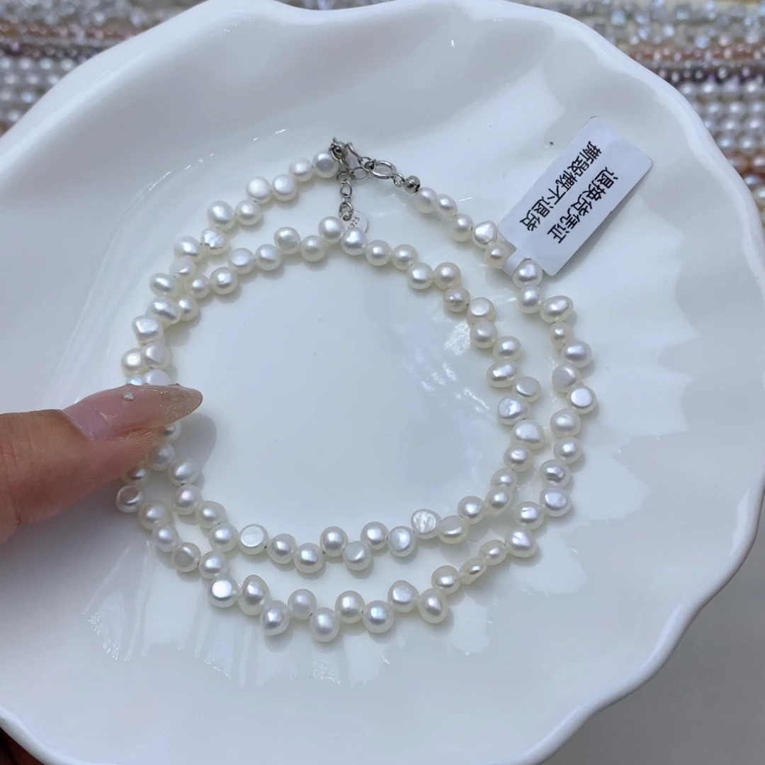 颈饰银S925镶嵌淡水珍珠