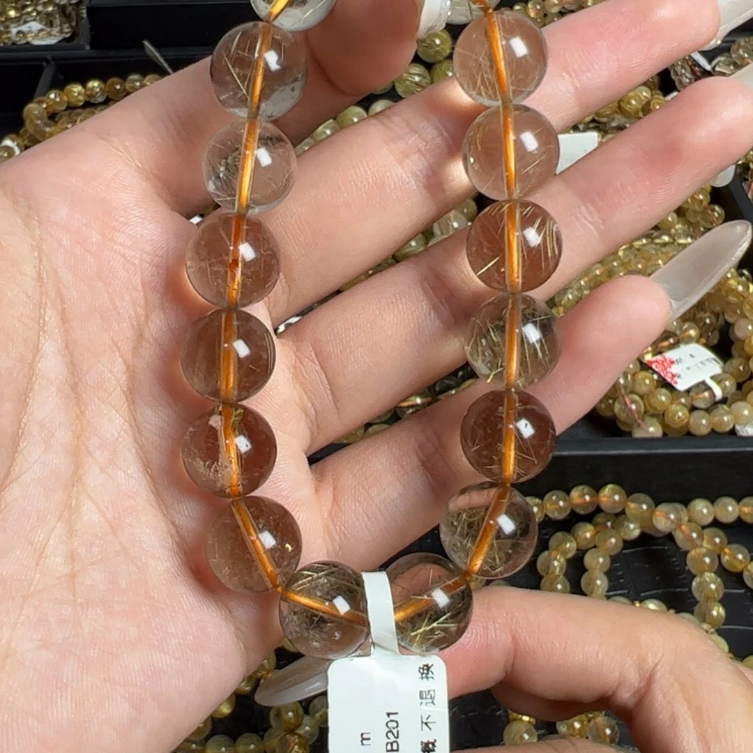未镶嵌手链水晶天然金发晶