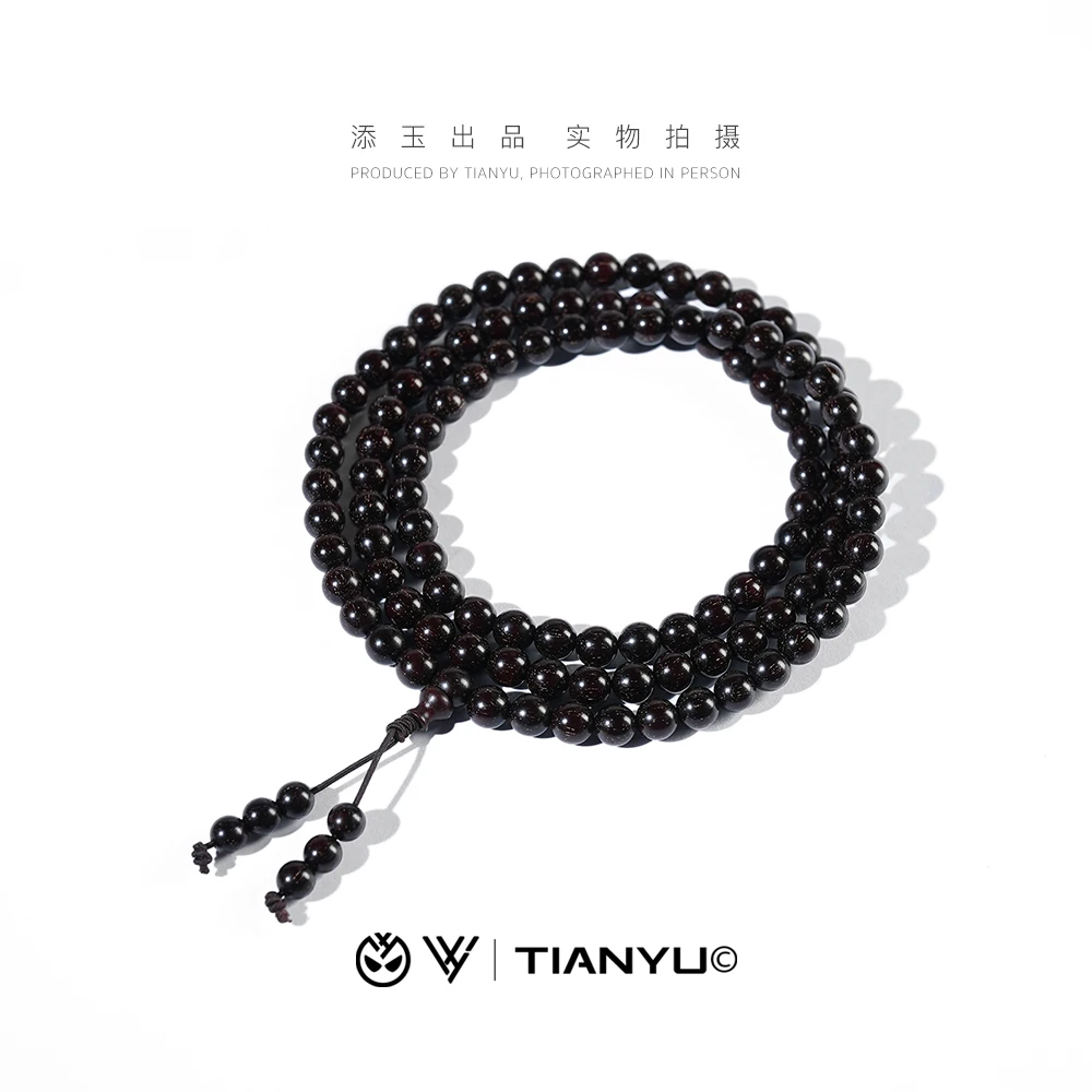【TIANYU】印度小叶紫檀老料爆满金星多圈手串8mm（zt164）