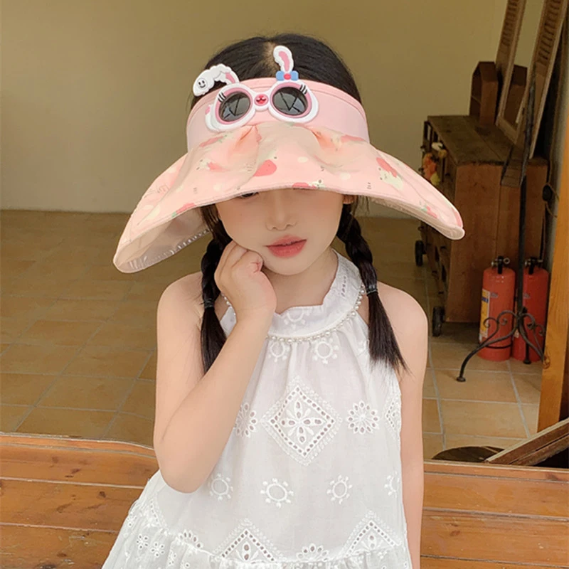 儿童帽夏季防紫外线贝壳遮阳帽女童大帽檐女孩空顶户外太阳帽