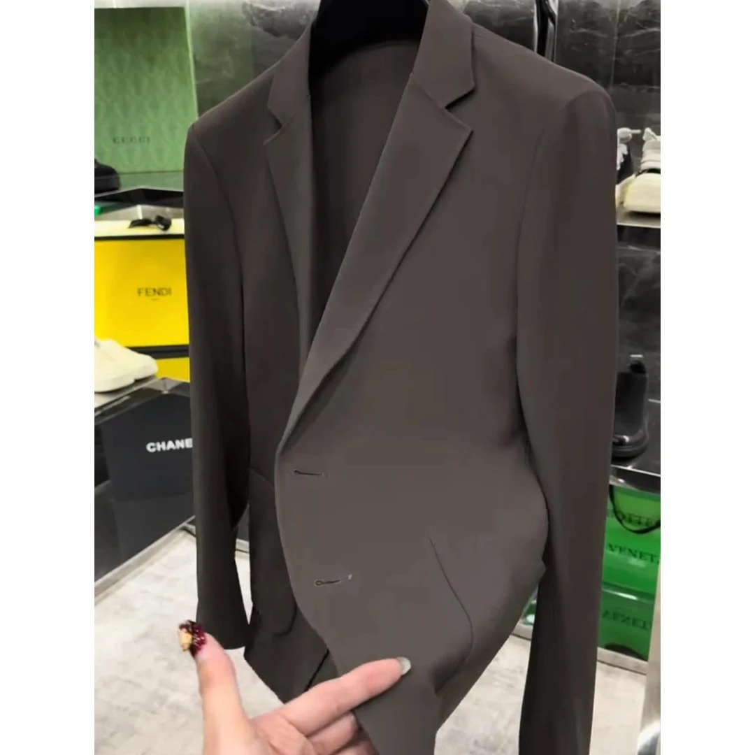 2216春秋男士新品薄款弹力无痕修身西服百搭帅气范潮流轻奢感欧货