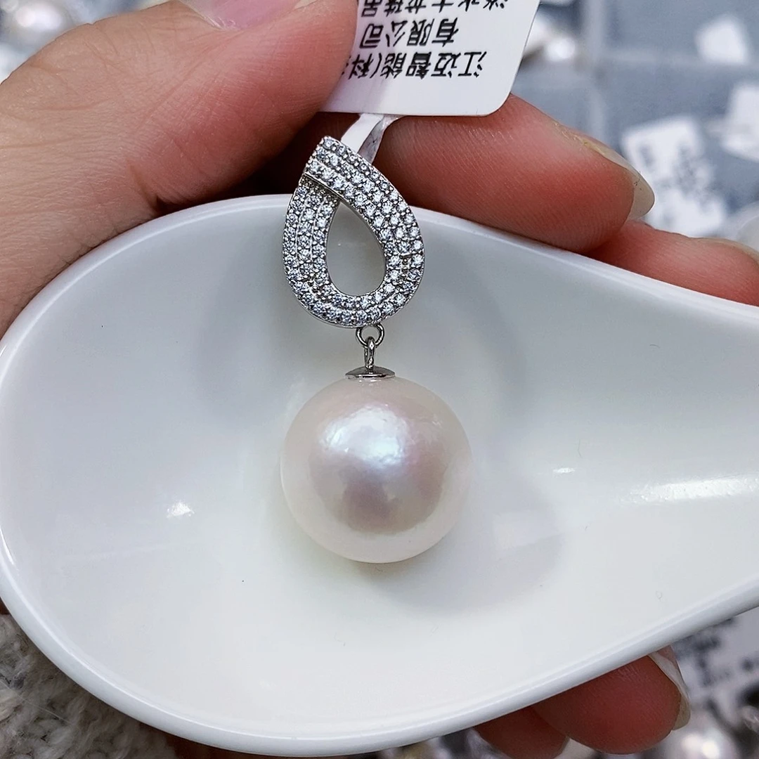 淡水珍珠特价不退换龙珠吊坠银S925镶嵌
