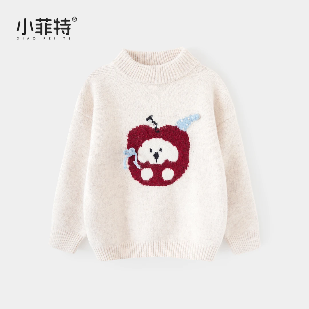 小菲特女童冬装加厚毛衣中大童保暖针织衫儿童休闲上衣MFYD57211