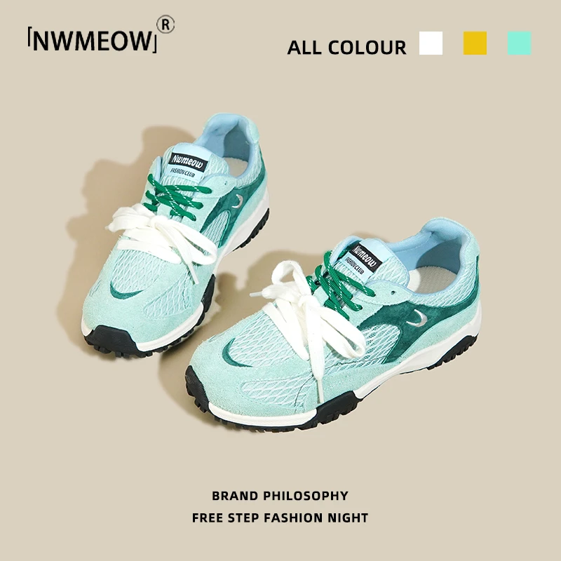 Nwmeow德训鞋女2025春夏季新款厚底休闲运动网红百搭透气增高鞋子