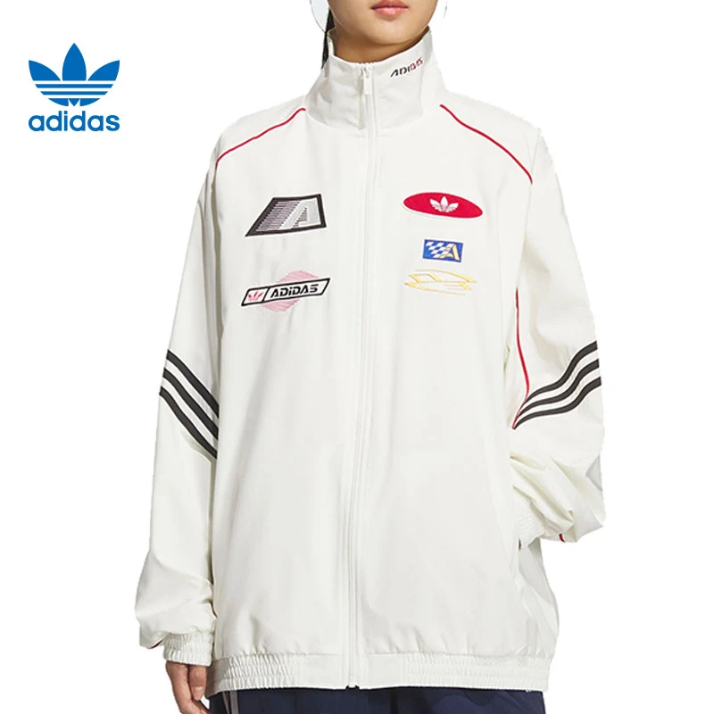 流光风adidas阿迪达斯三叶草女子运动休闲夹克外套KG6677