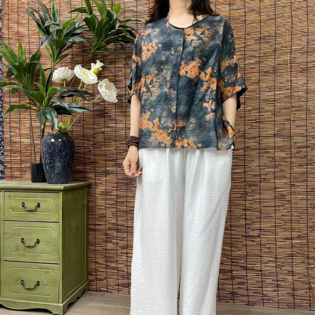 1595新款夏季宽松显瘦优雅气质T恤小衫QZ