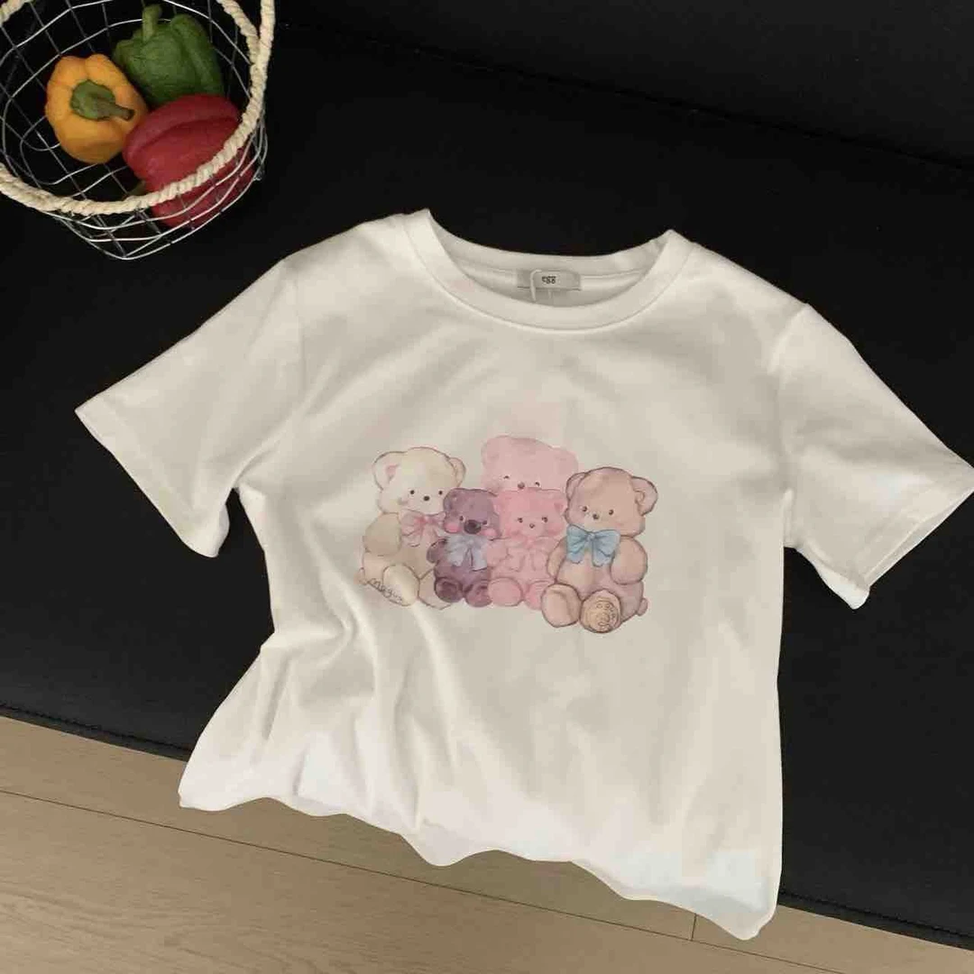 8599正肩小熊一家短袖