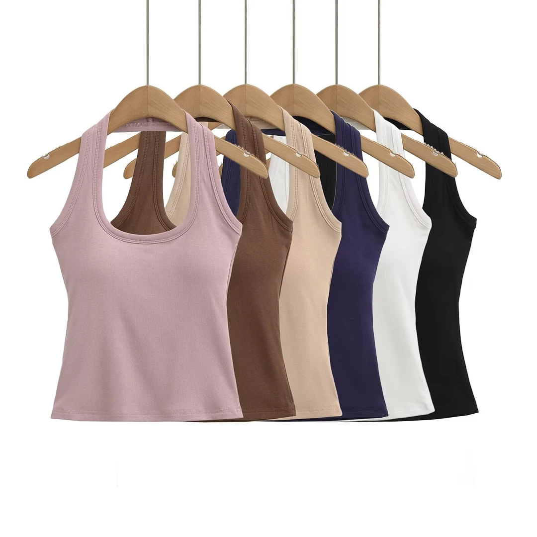 1423 辣妹挂脖胸垫背心