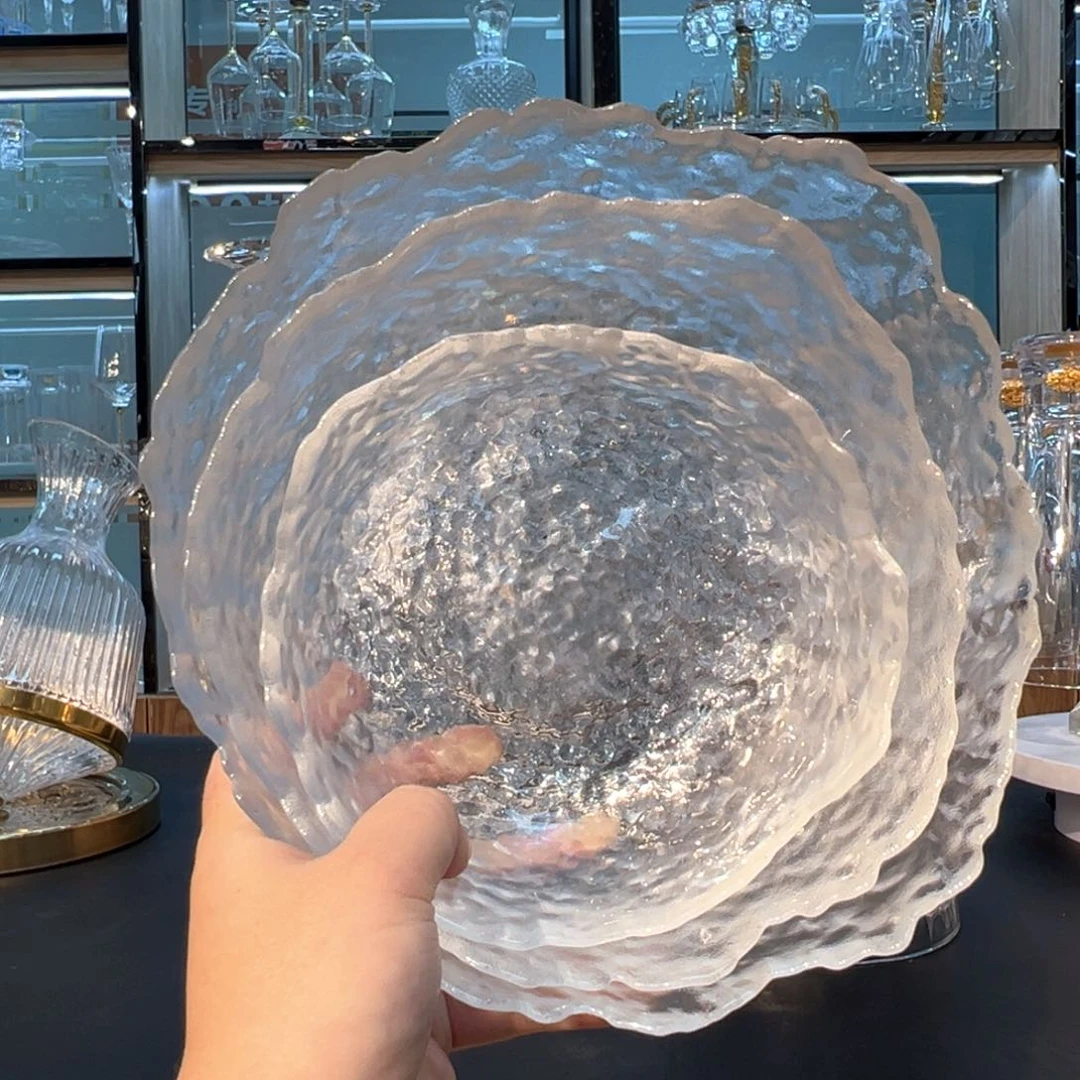 磨砂水晶果盘大中小号三个