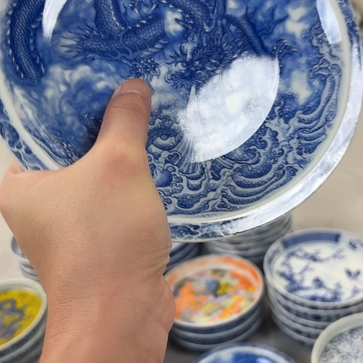 瓷片青花墨龙吸水大胡乘景德镇