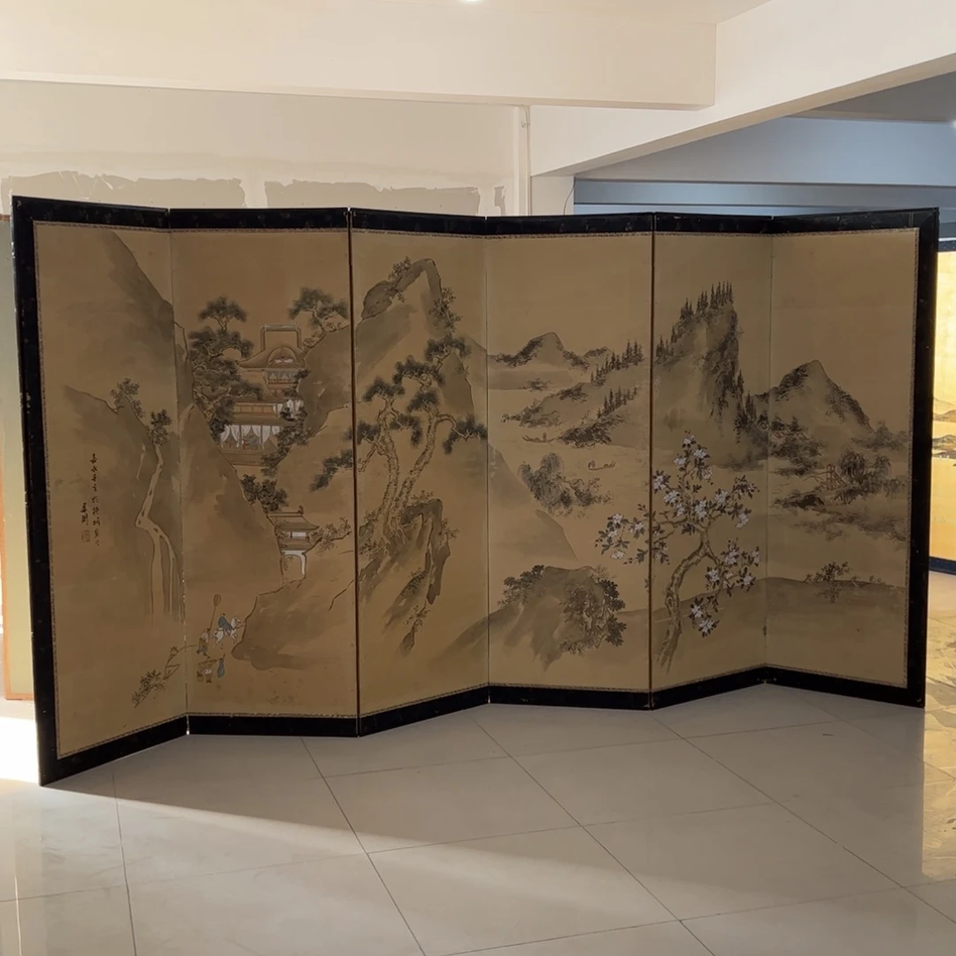 绘画屏风框画茶空间设计