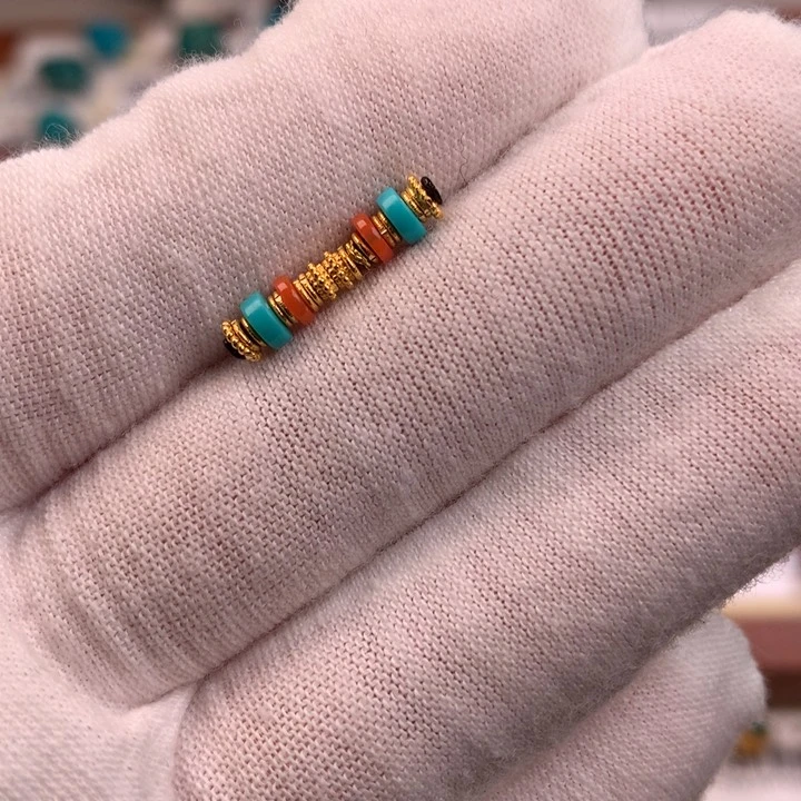 18K金镶嵌绿松石配饰j