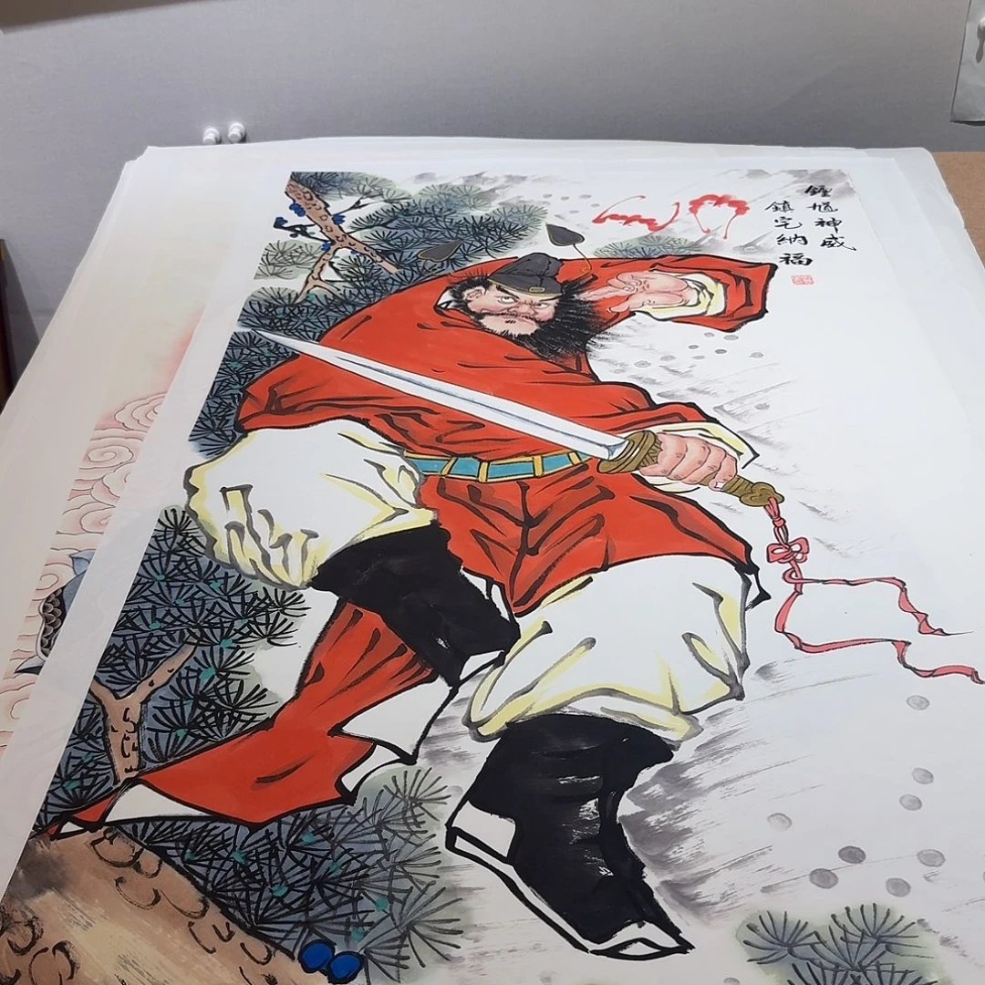 见***道国画钟馗一副作品带装裱