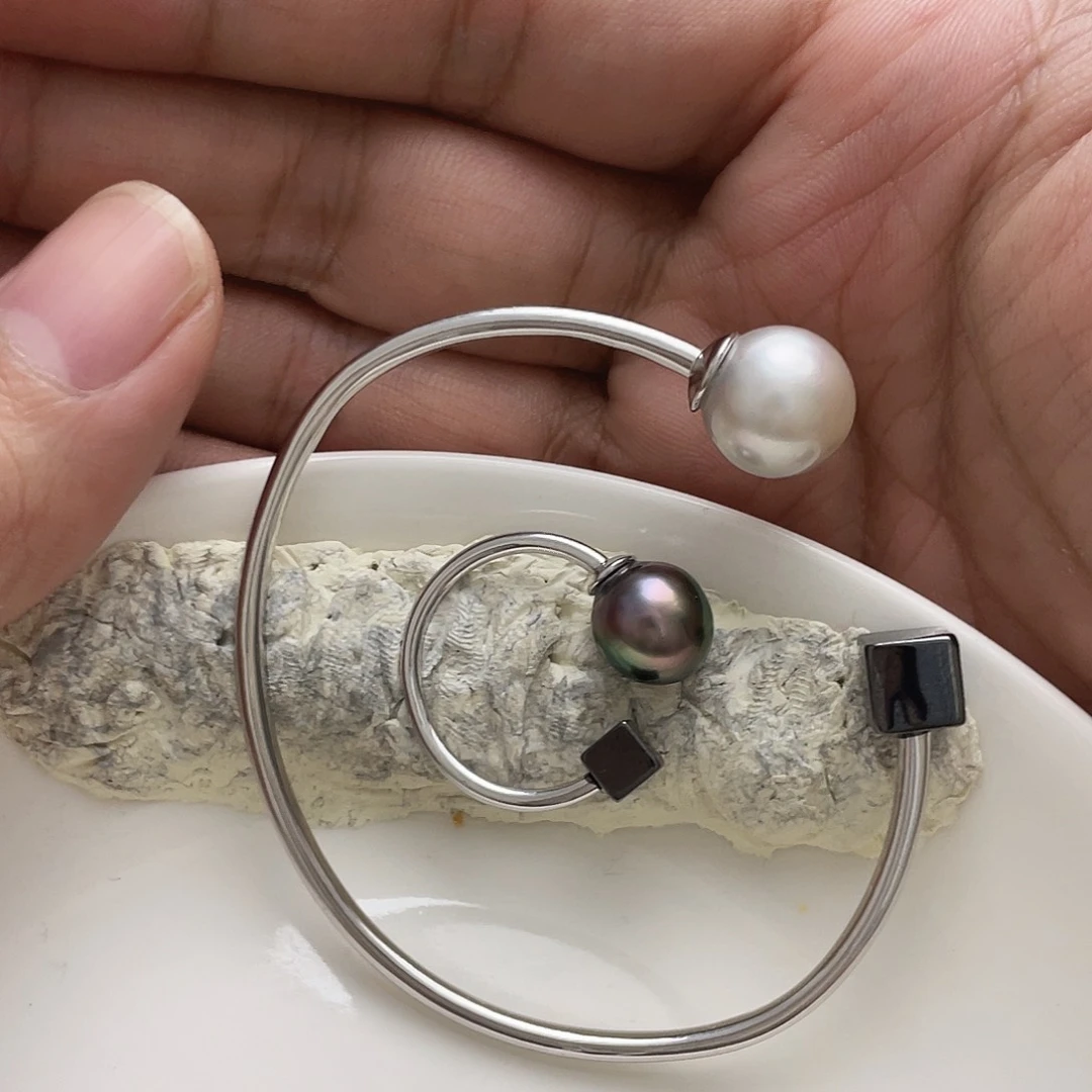 深****海水珍珠银S925镶嵌手绳