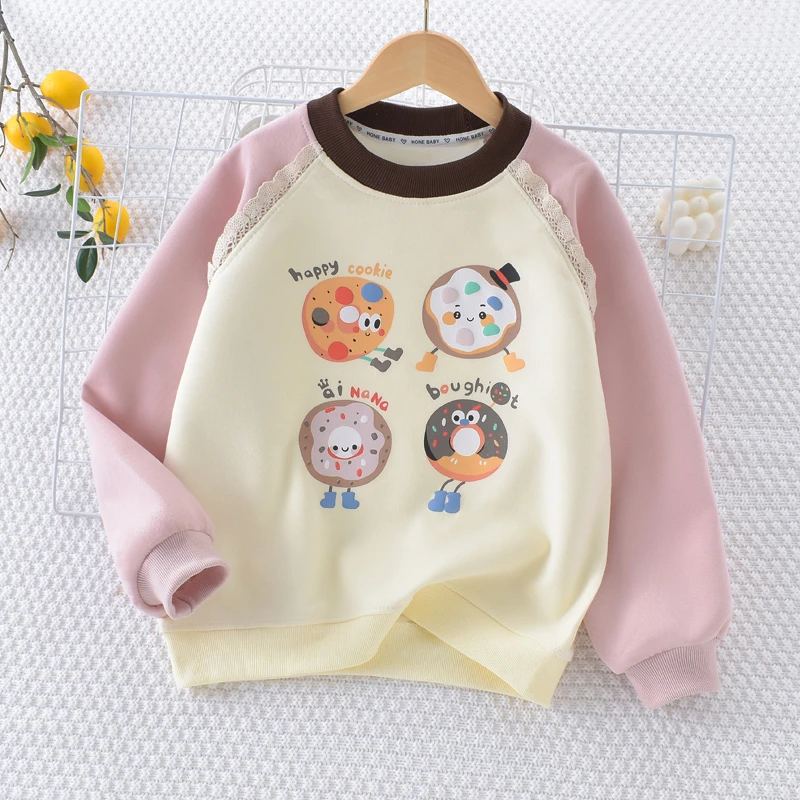 女童卫衣春秋款2025新款洋气可爱小女孩圆领上衣时髦休闲百搭衣服