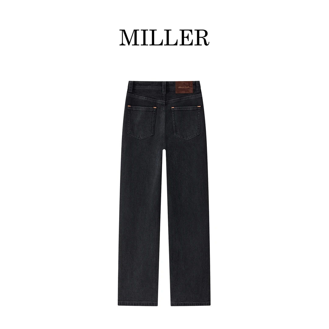 MILLER [宫羽]土耳其大牛加厚窄版阔腿裤微弹显瘦牛仔裤-5018