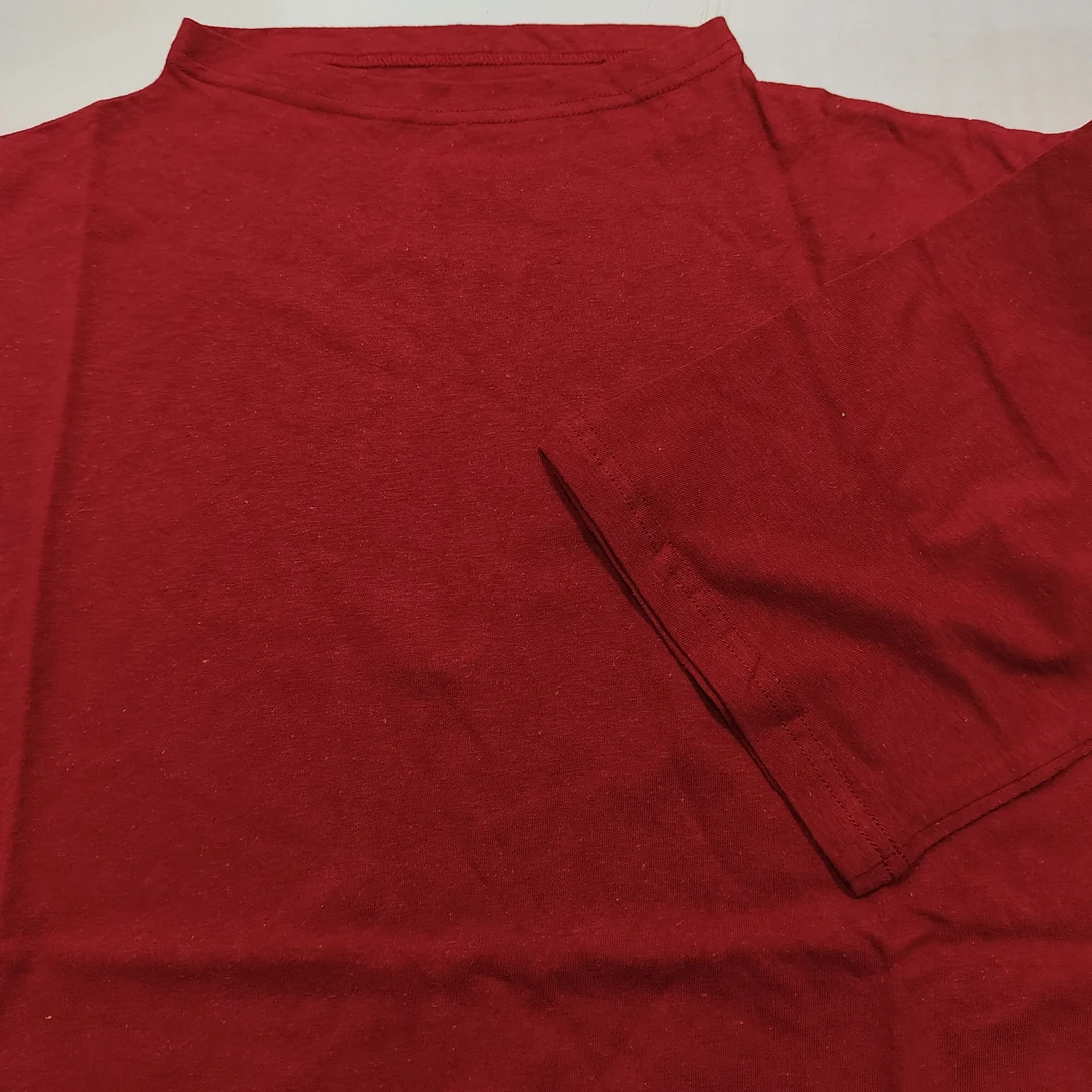 828号短袖T恤纯色亚麻