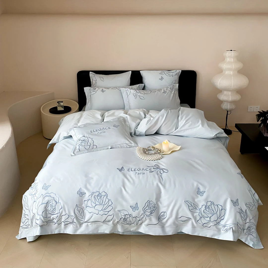 美玲 蝶梦140支澳棉贡缎纯棉四件套 高端大气上档次设计师款