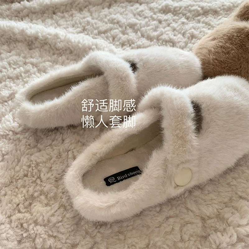 老钱贵妃貂~INS贵气感毛茸茸毛毛拖鞋2025新款秋冬懒人包头半拖鞋