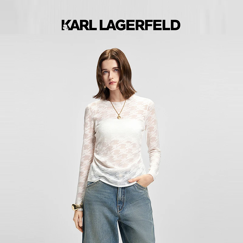 【搭搭专属】KARLLAGERFELD春季新款暗纹套头衫M21E2313