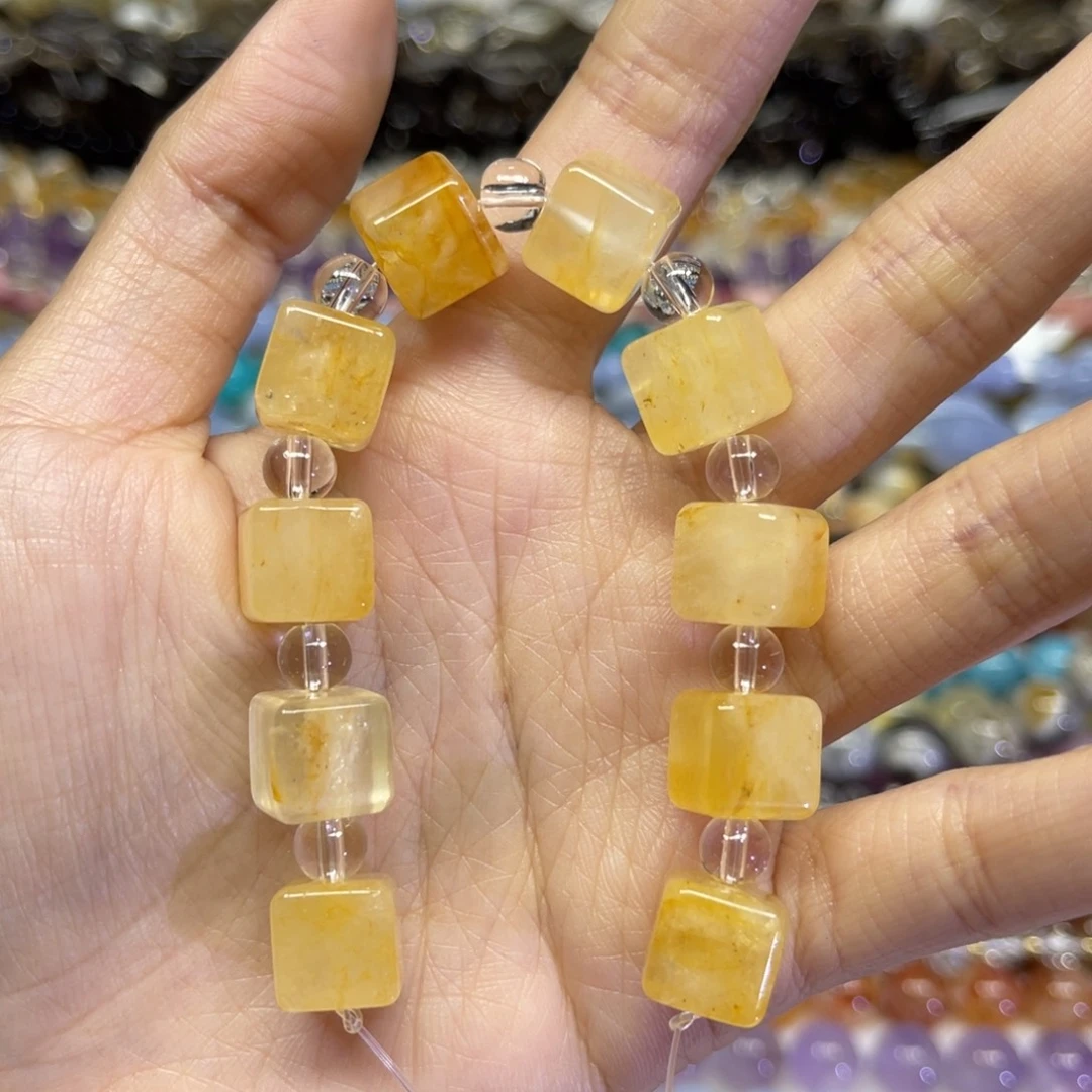 未镶嵌颈饰水晶天然黄浇花卡10➕