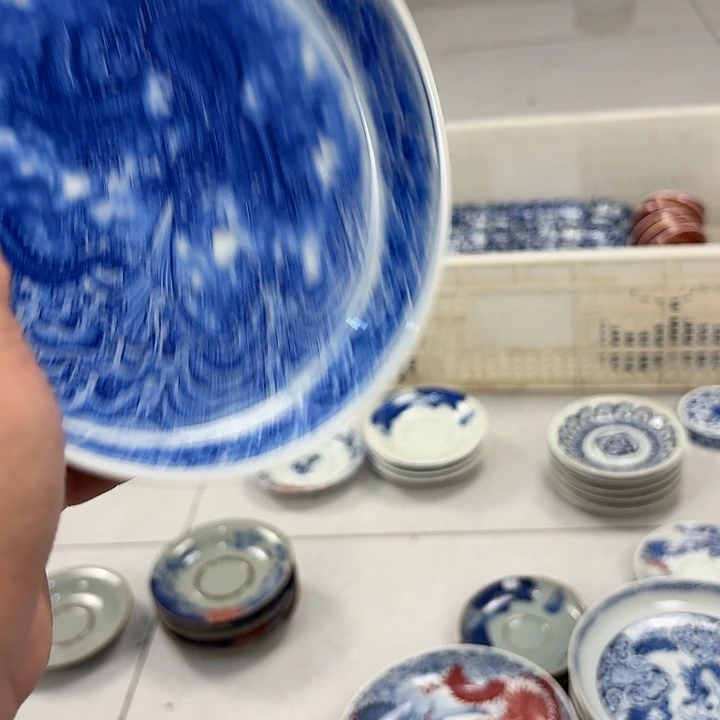 瓷片墨龙吸水大胡乘景德镇