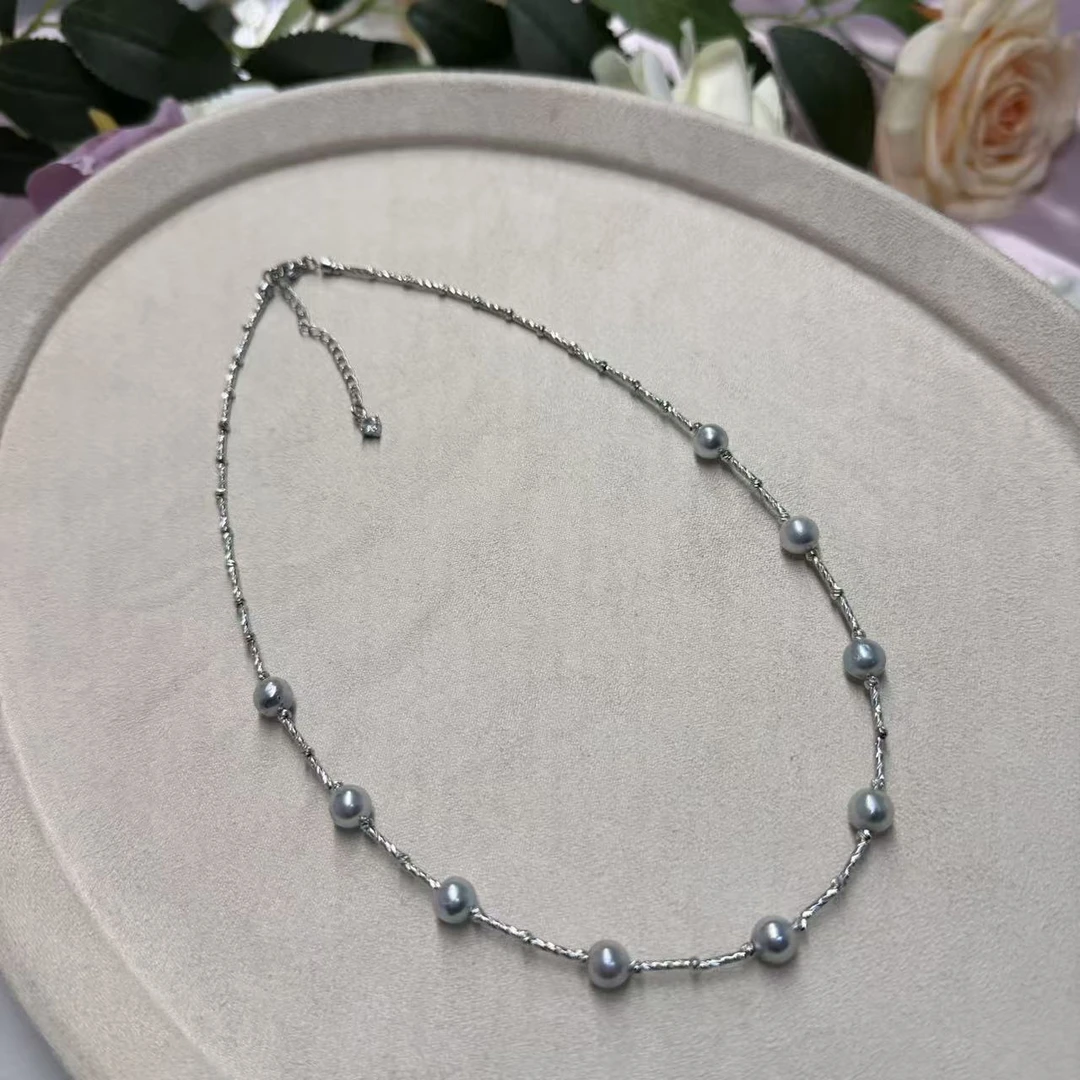 海水珍珠 真多麻满天星项链 7-8mm