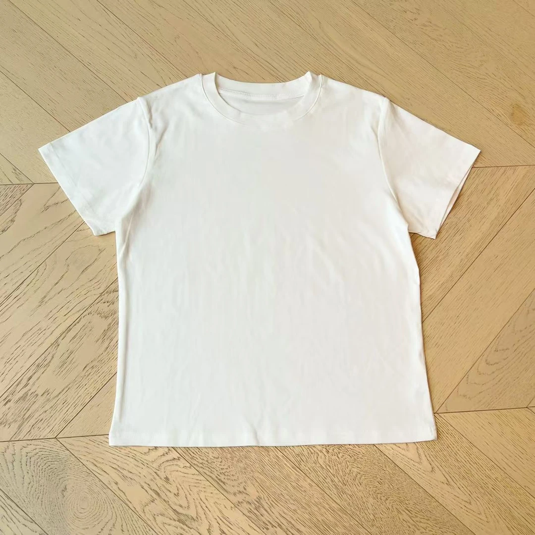 【秀秀新品】 圆领基础打底百搭白t恤简约