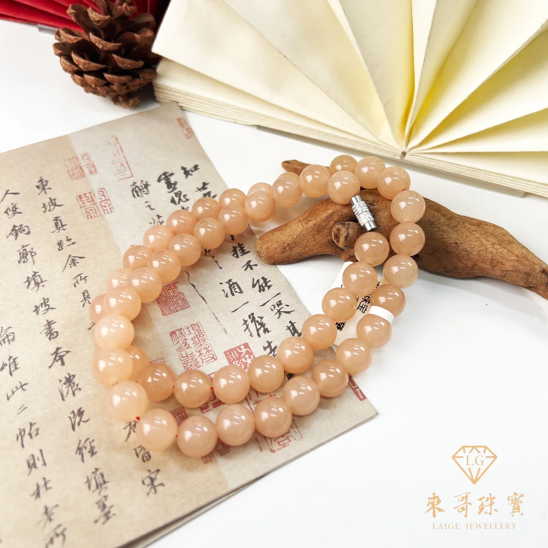 夏日特惠【来哥珠宝】藕粉圆珠妈妈链K10mm