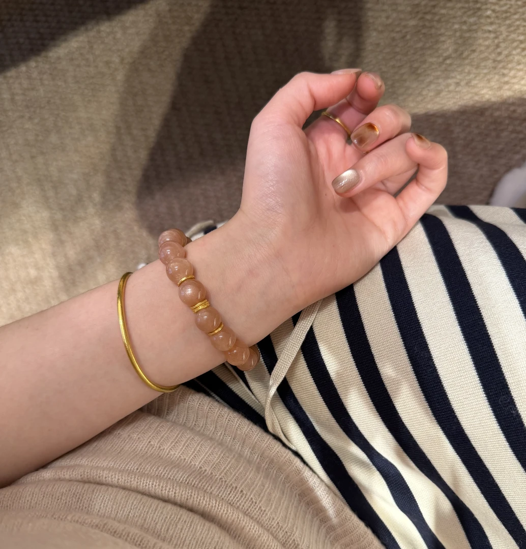 《金沙玫瑰》月光石925银手串 K55