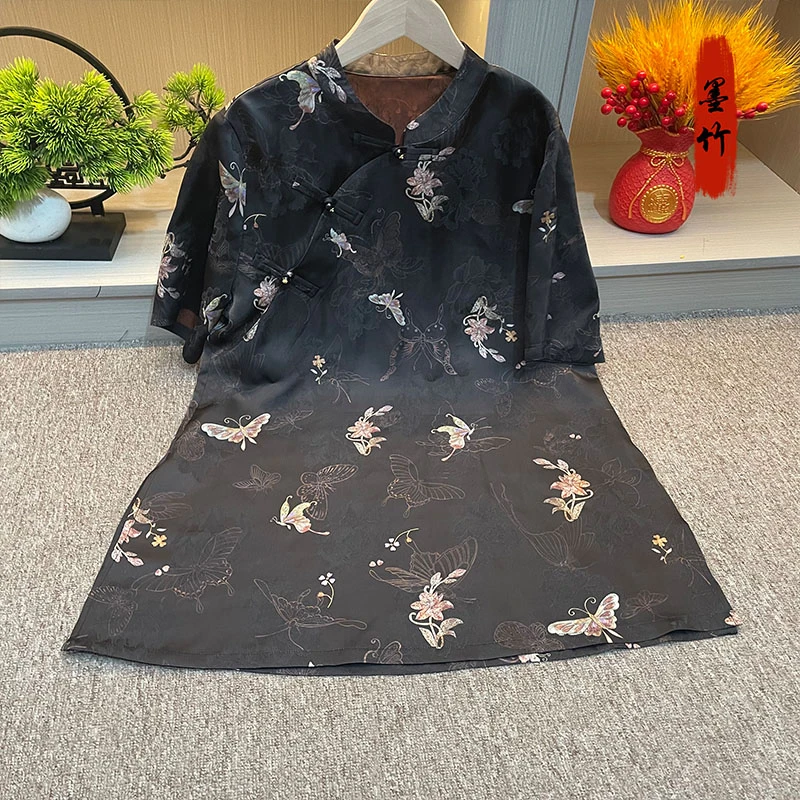 【69703】新中式中国风上衣显瘦高定气质时尚女士休闲短袖上衣