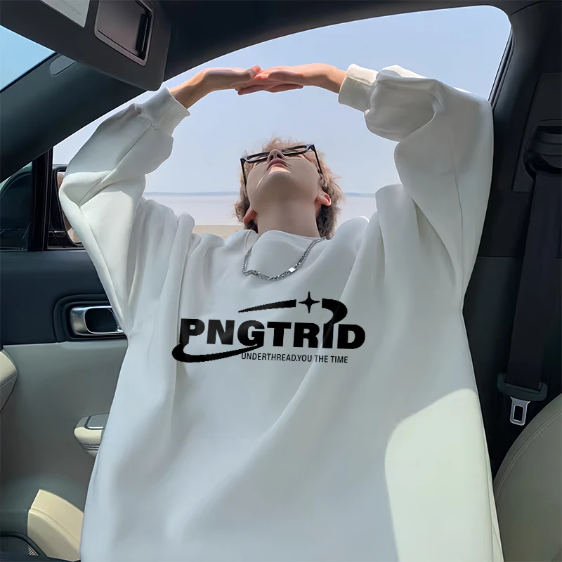 圆领卫衣男生秋冬季2025新款时尚简约加绒长袖韩版休闲无帽上衣服