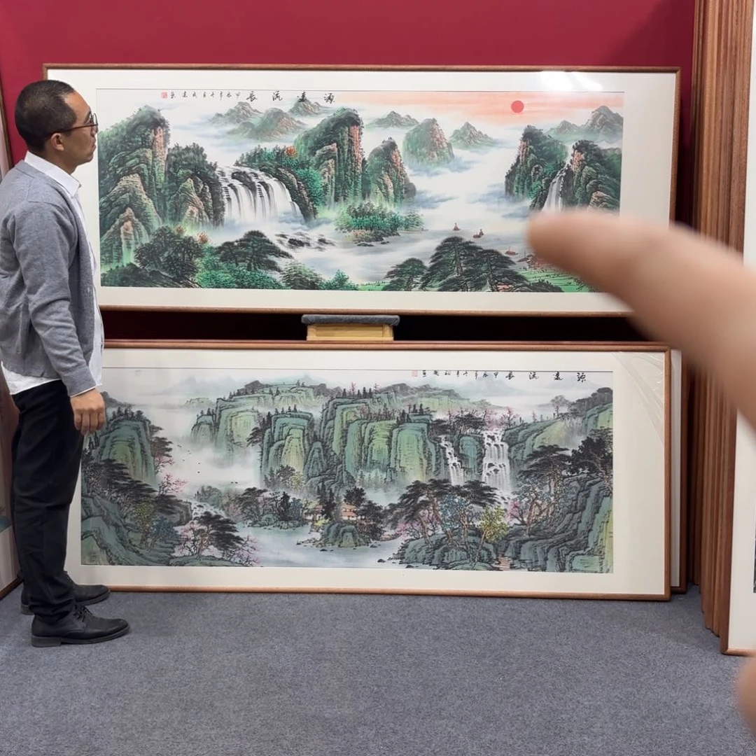 国画带框绘画210/80尺寸