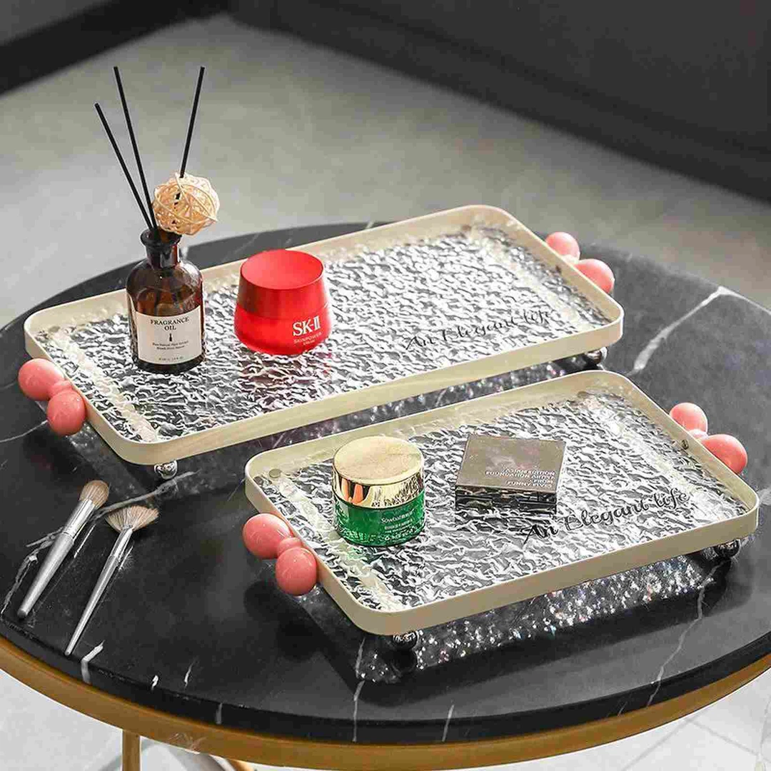 置物高颜值台式桌面长方形收纳托盘家用轻奢水杯水壶茶具收纳盘