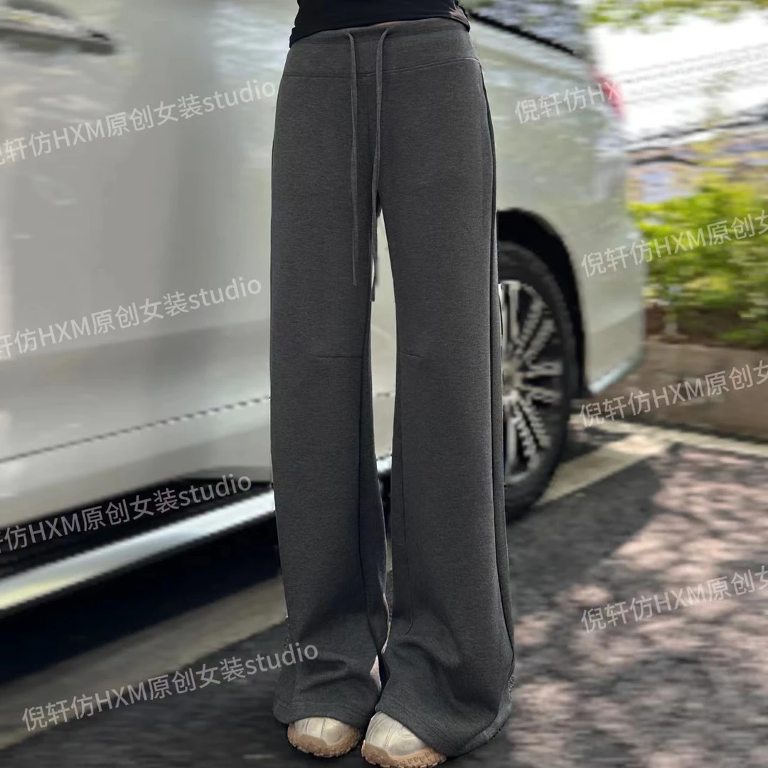 【夏季垂垂裤】弹力百搭抽绳时尚休闲裤拖地显瘦直筒阔腿长裤9967