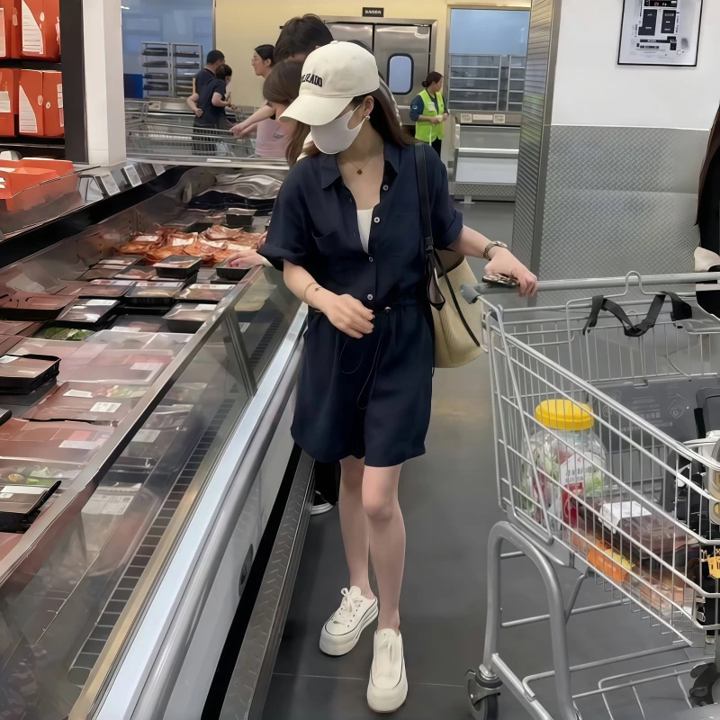 连衣裤女夏2025新款时尚流行网红连体裤套装好看显瘦气质连身短裤