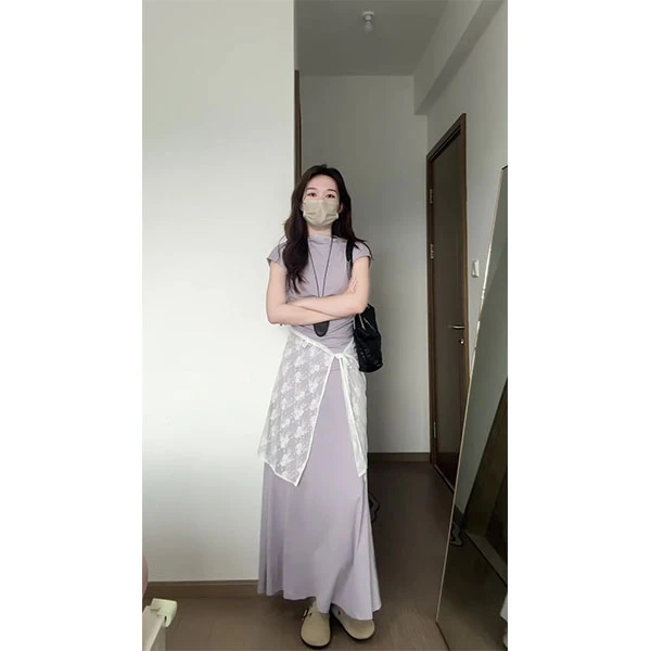 法气质高级感温柔风短袖T恤上衣女高腰显瘦a字半身休闲裙两件套装