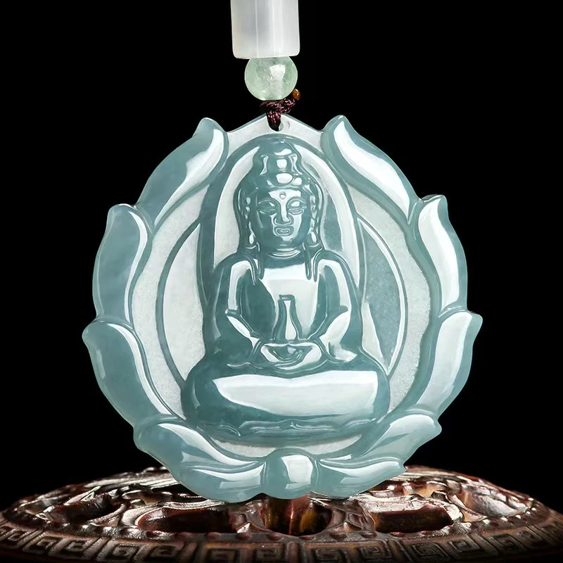 【抖音官方质检发货正品保真】天然翡翠A货莲花观音