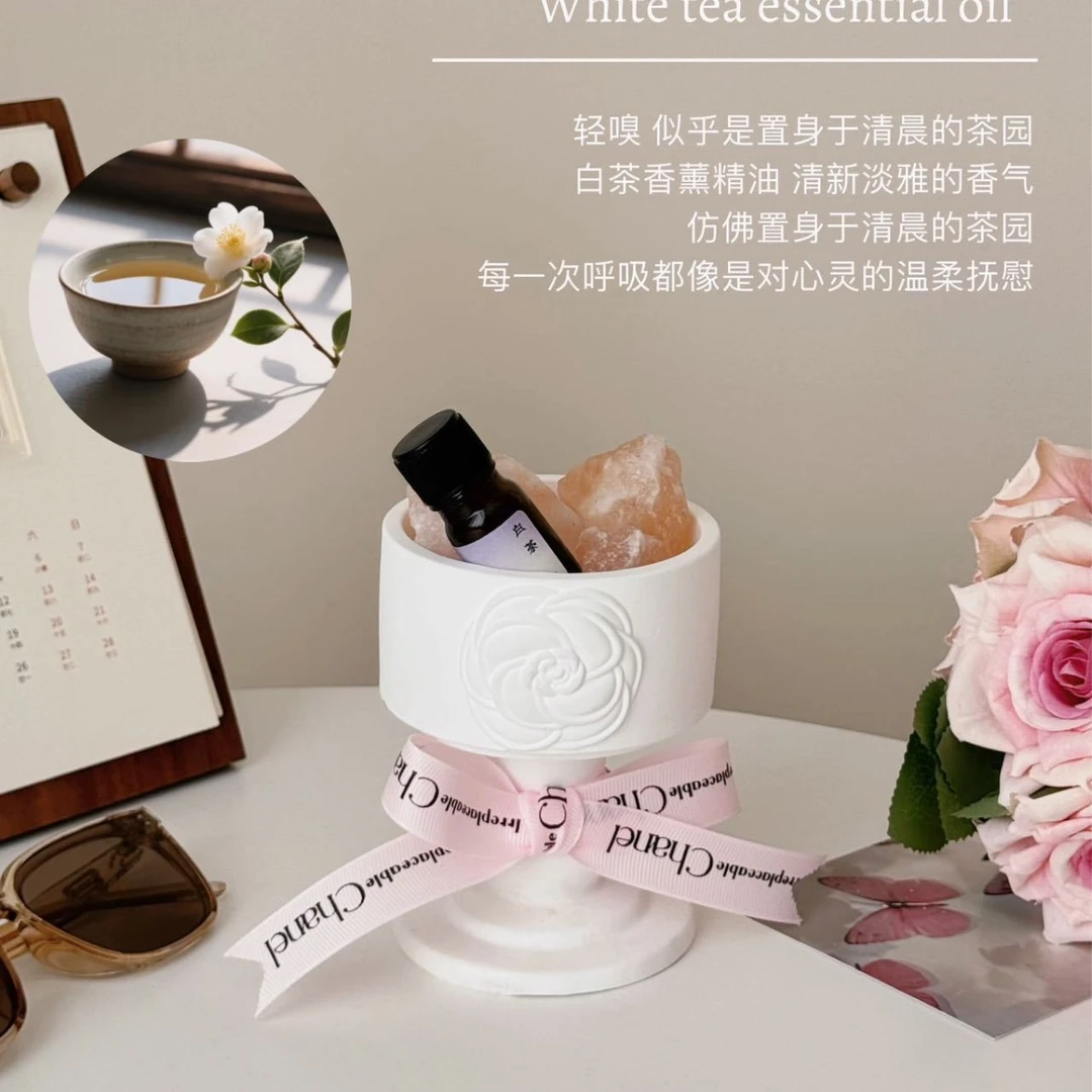 【新疆包邮】欧式山茶花晶石罗马香薰摆件晶石无火香薰卧室客厅