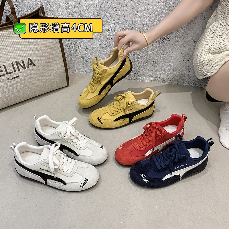 平底内增高德训鞋女鞋子2025新款爆款春秋季阿甘鞋运动休闲鞋女款