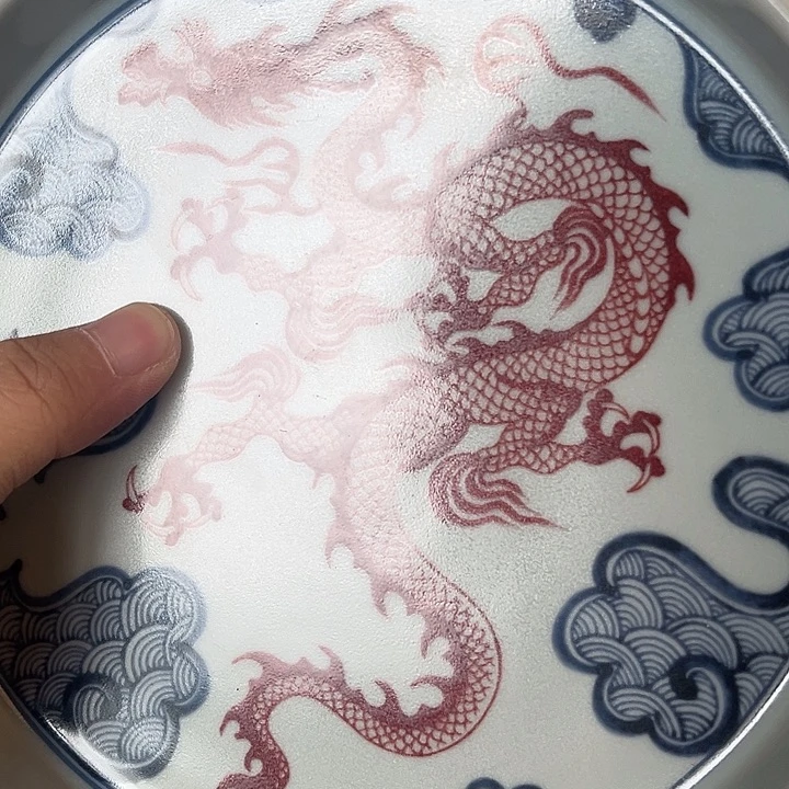 摆件釉里红穿云龙大壶承景德镇