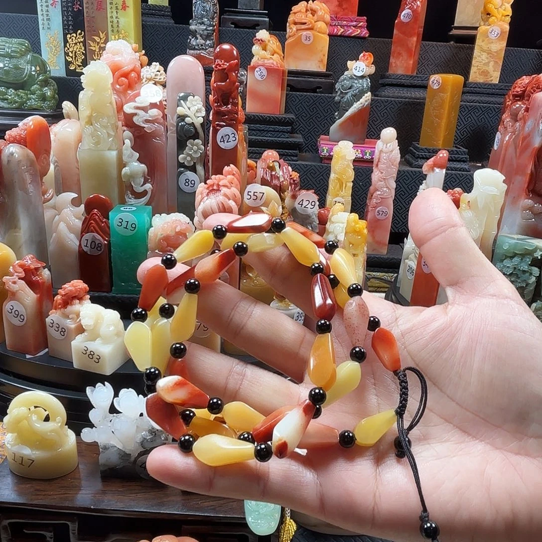 印石寿山石芙蓉手串