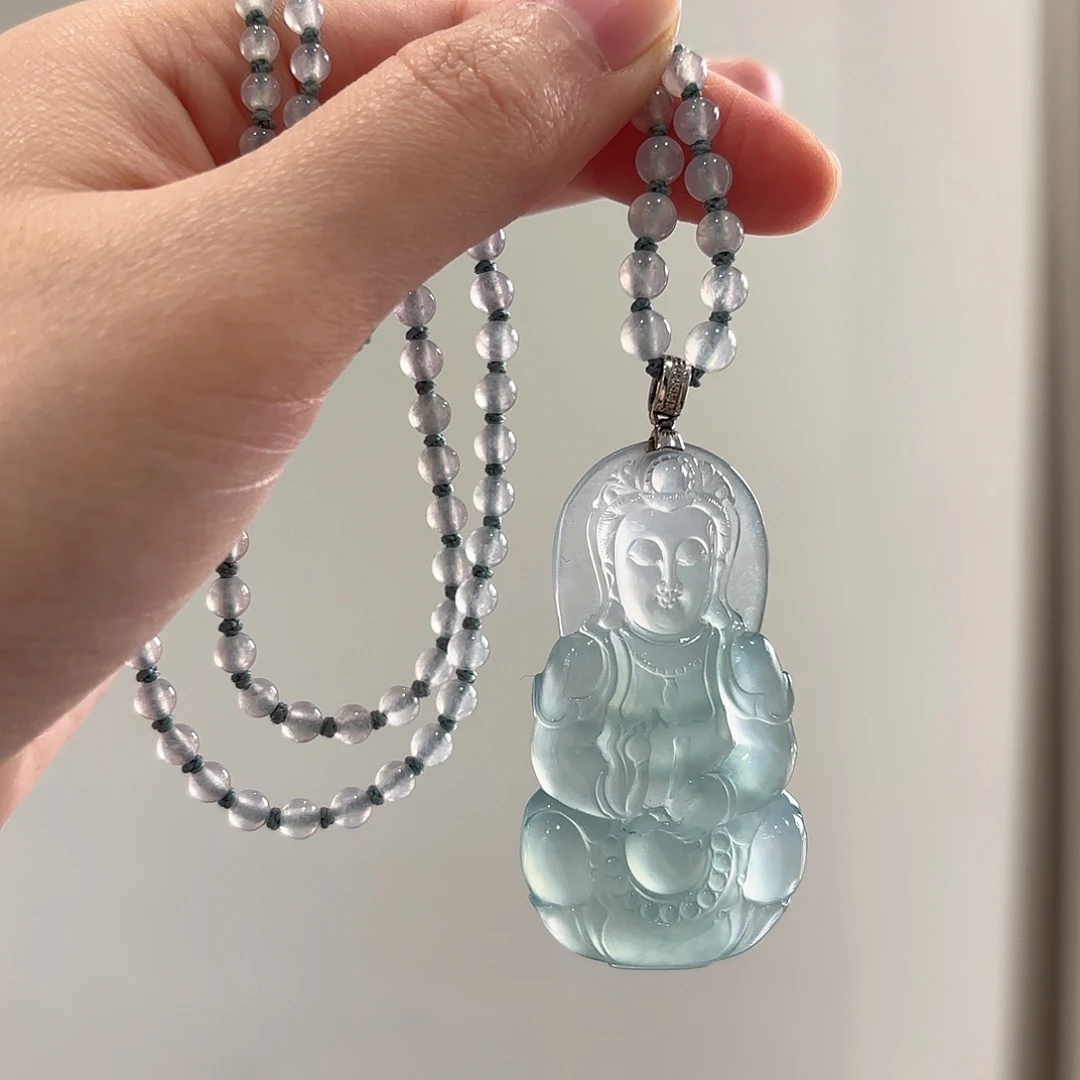 翡翠未镶嵌吊坠(不含链)翡翠观音吊坠多人不退不换