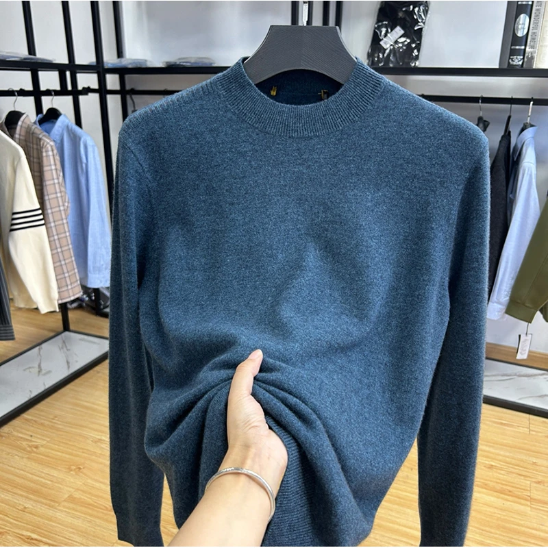 85绵羊毛！软糯亲肤半高领基础款针织衫修身打底毛衣 Y5T1443