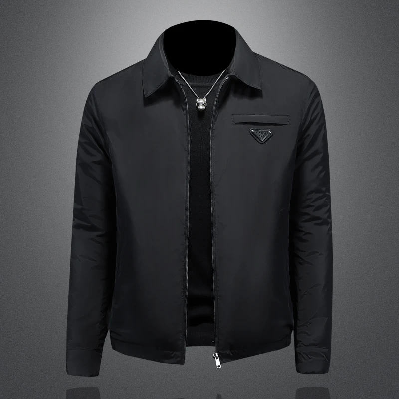 轻奢潮牌商务休闲翻领男士羽绒服2025新款修身短款保暖冬季外套男