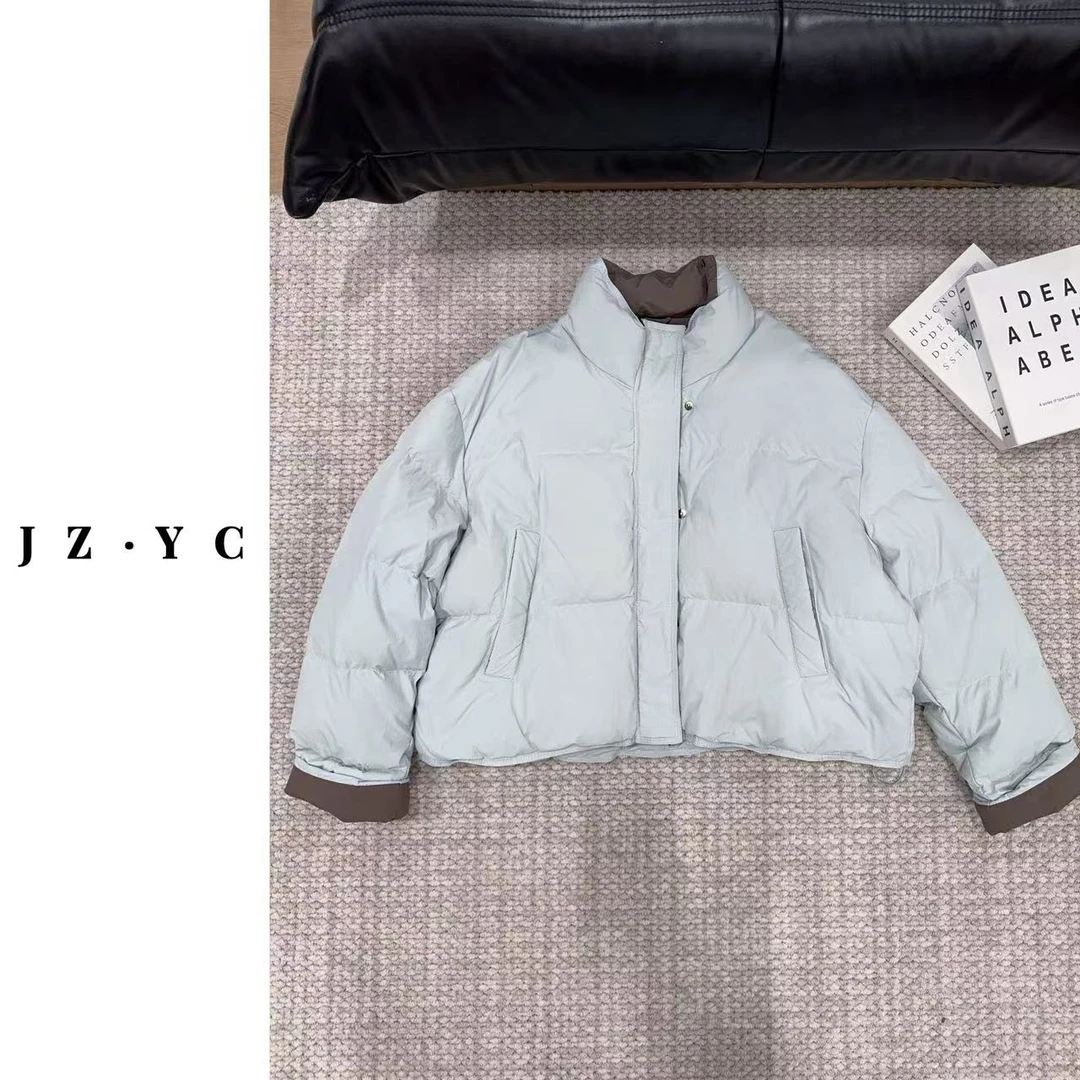 【洁子推荐】5922 立领拼色休闲羽绒服